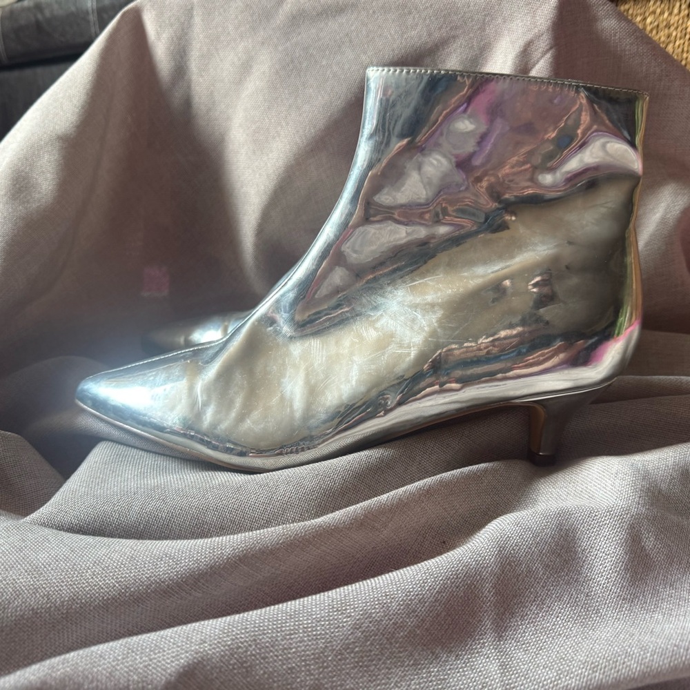 Penny Loves Kenny Silver Ankle Boots
